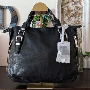 Michael Kors Essex Large Studded Leather Satchel - Black NWT